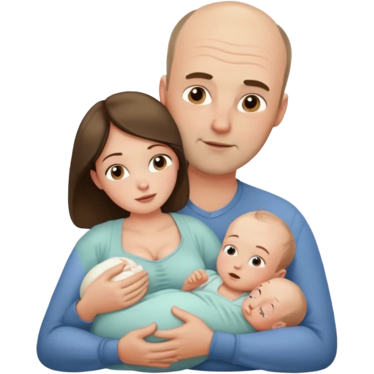 Mother breastfeeding adult balding man emoji