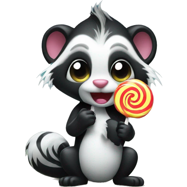 Skunk with lollipop emoji