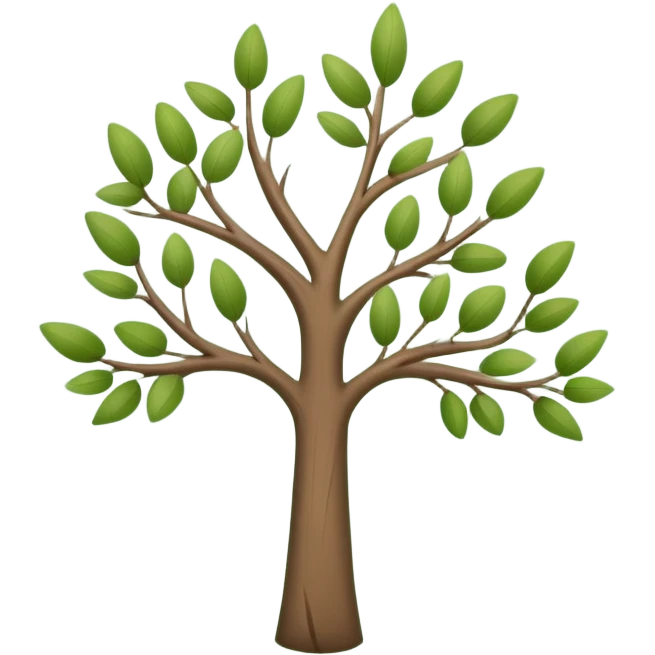 phone icon, pastel green color, decorated with small tree branches emoji