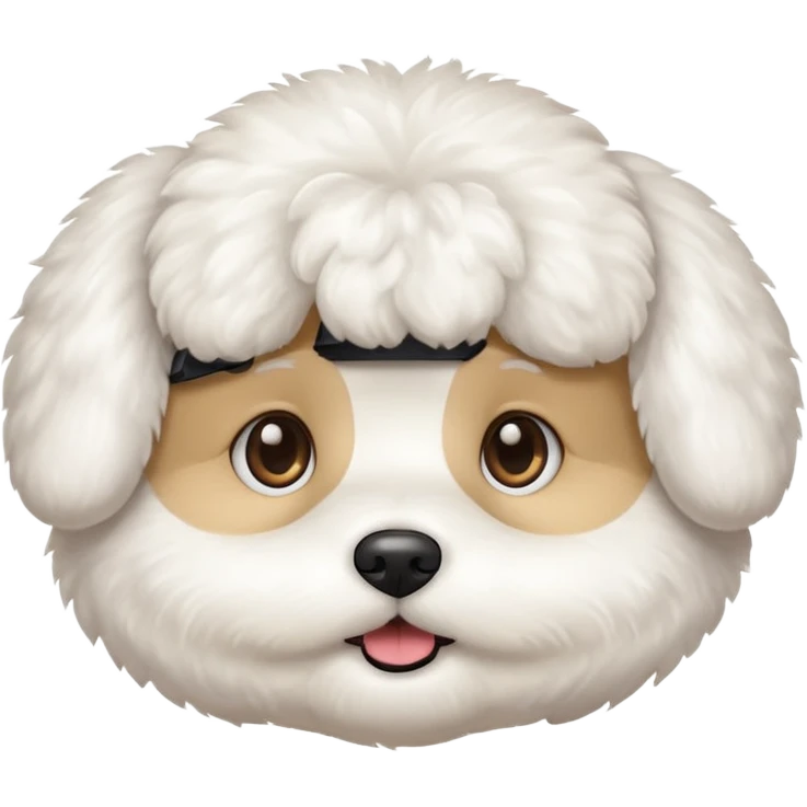bichon frise face with round head emoji