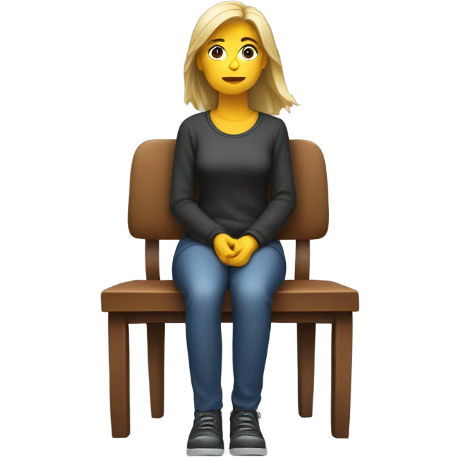 Female on the edge of her seat waiting emoji