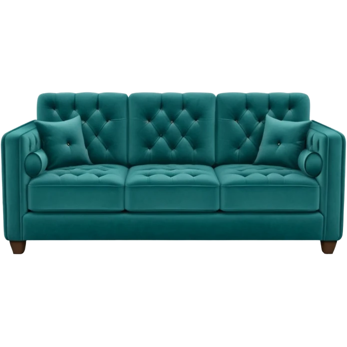 Square teal three-seater sofa  emoji