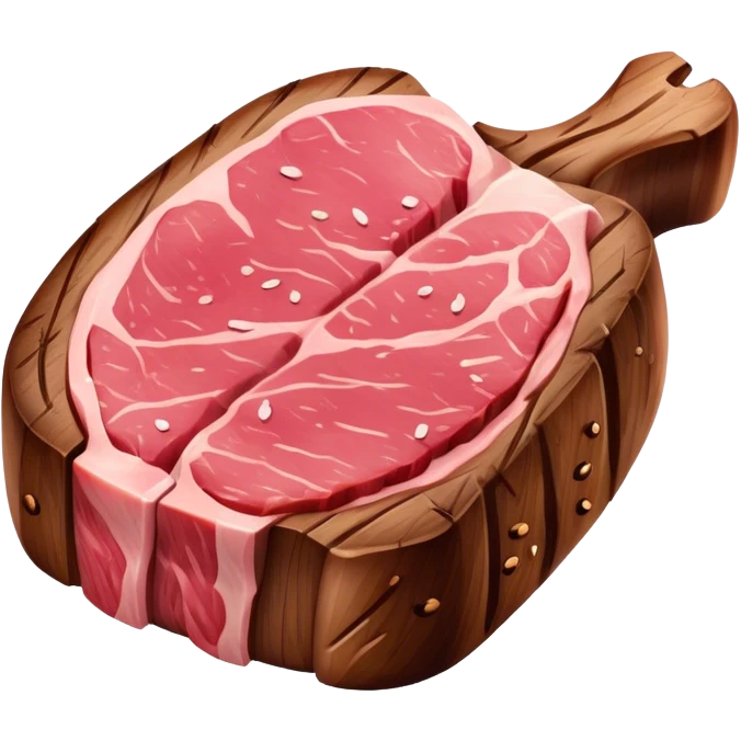 Cinematic thick-cut steak, perfectly seared with grill marks, a juicy pink center, rich and savory, warm glow, sizzling and mouthwatering, highly detailed and appetizing. emoji