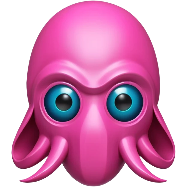 Squid Game pink guard mask with circle shape on face, 3D style, smooth and glossy emoji
