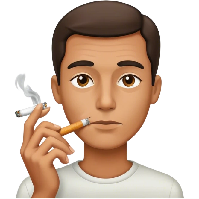 Nonchalant face with cigarette emoji
