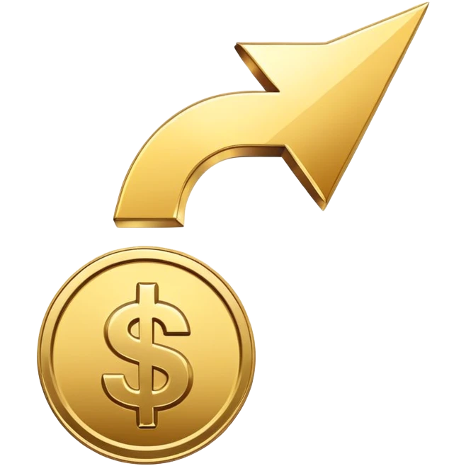 downward arrow and a coin representing Senkende Kosten lowering costs emoji