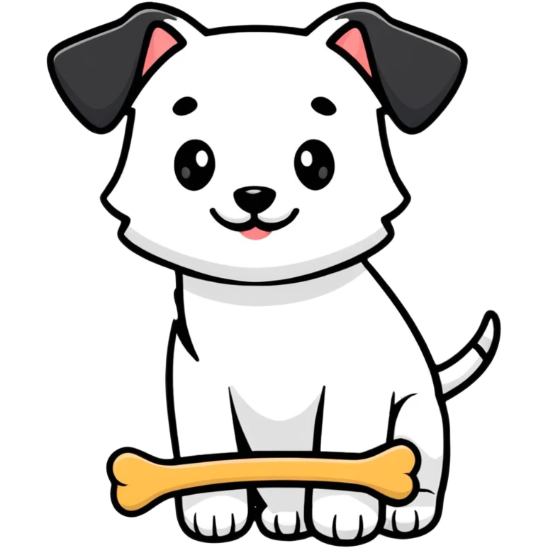 squeaking dog bone emoji