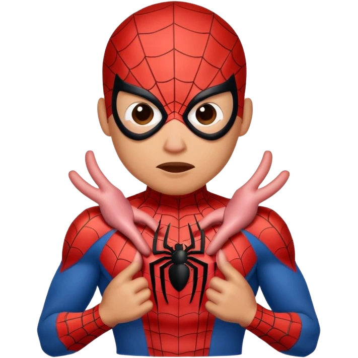 Spiderman with a pig logo on his chest instead of a spider, fun and recognizable emoji style emoji