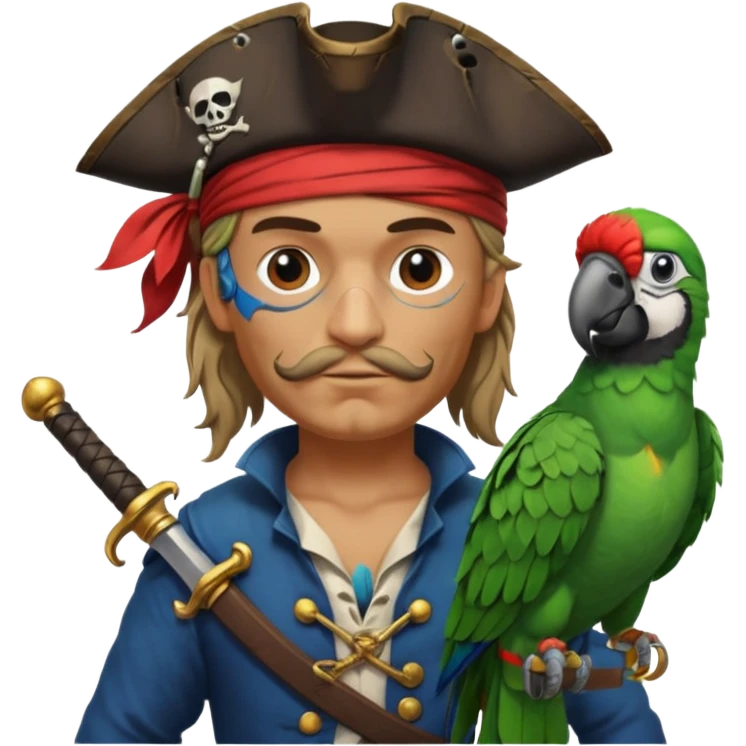 pirate and parrot emoji