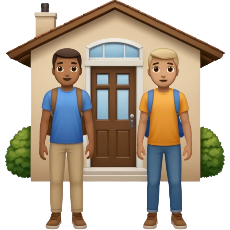 two guys entering on their house emoji