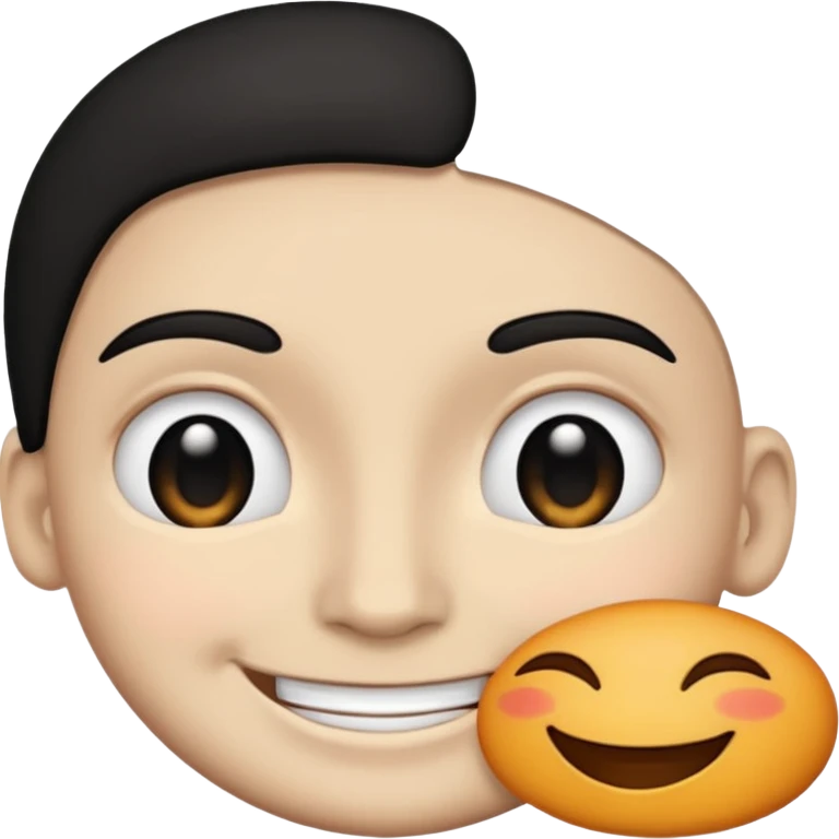 A smile face one side black on left on right white in the middle  emoji