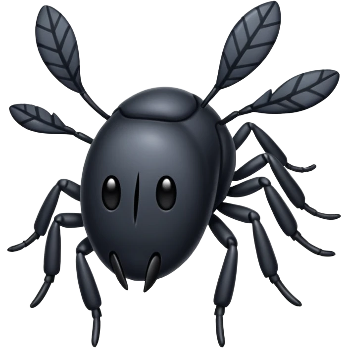 a cute black tick emoji