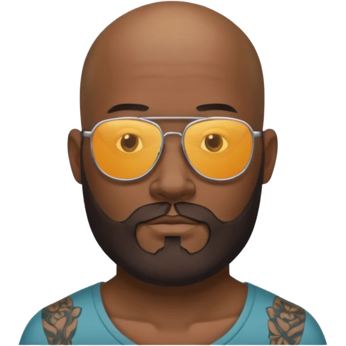   tattooed baldies with  sun glass with bearded emoji