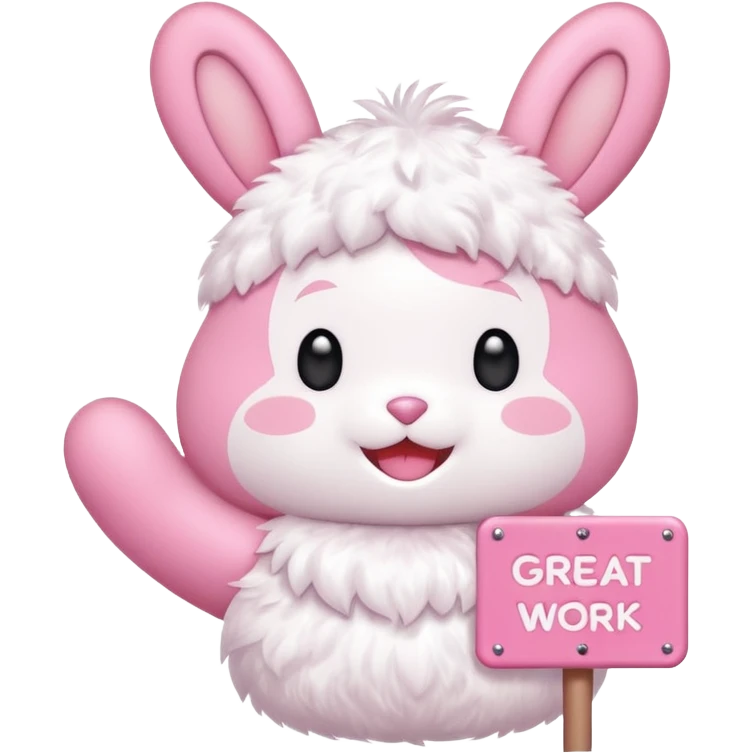 cute mymelody with sign that says great work emoji