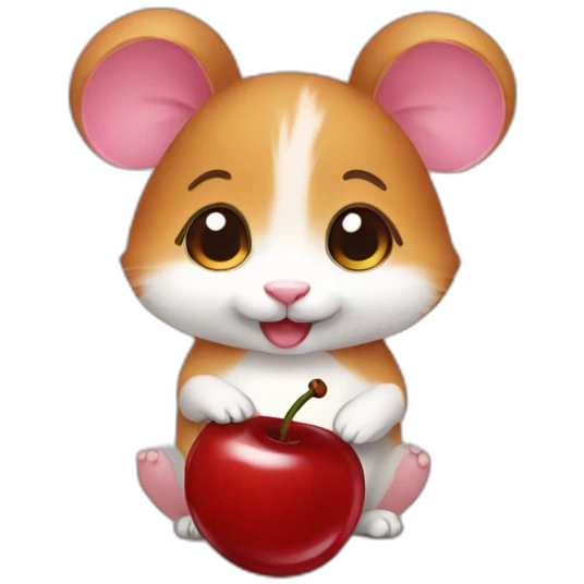Cherry and hamster emoji