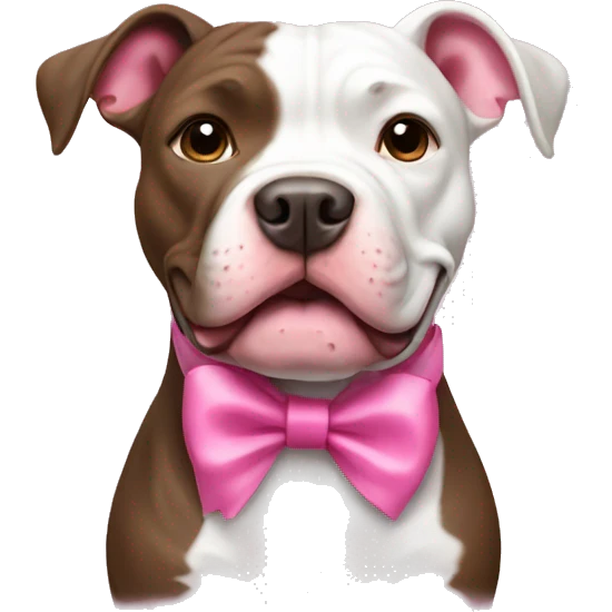 pitbull with pink bow emoji