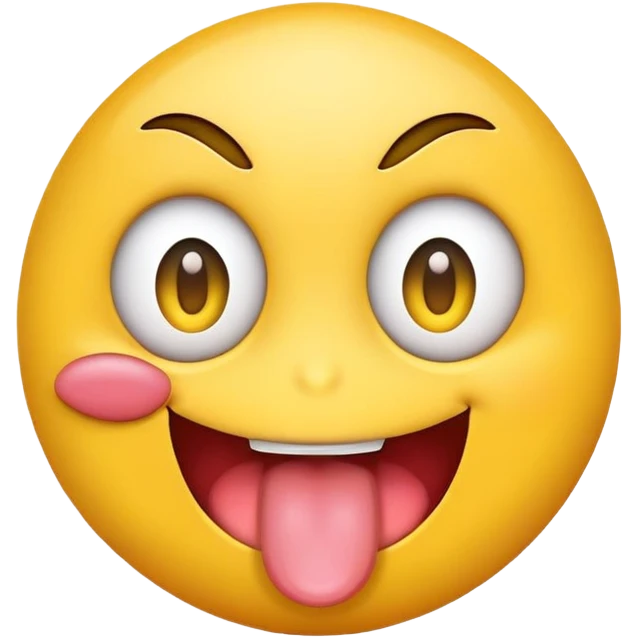 Emoji sticking out the tongue on the right side and the right eye winking emoji