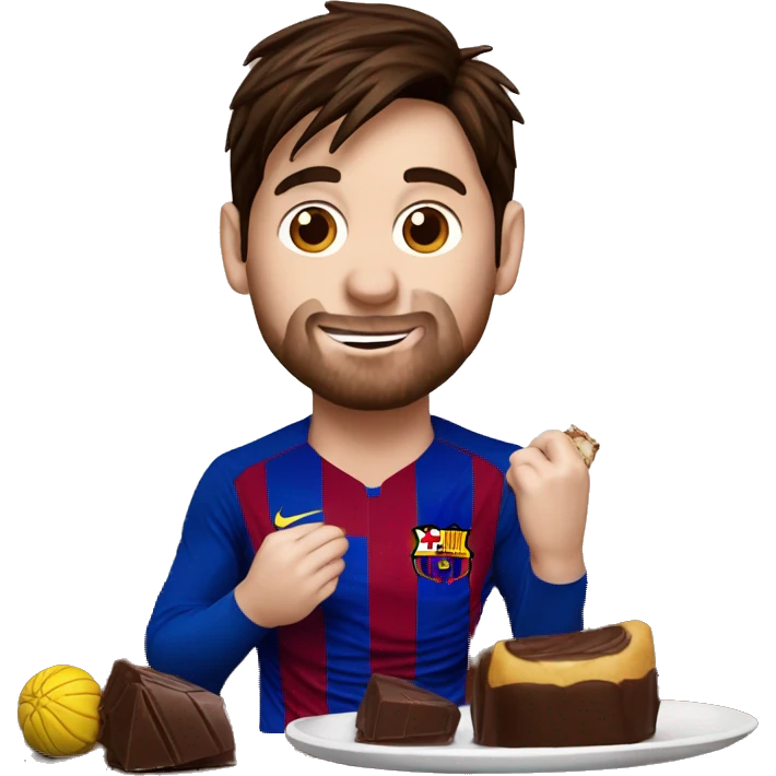 Lionel messi qui mange du chocolat emoji