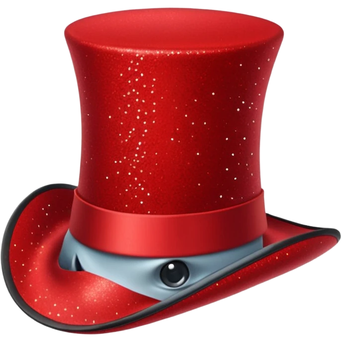 red glitter top hat red shark emoji