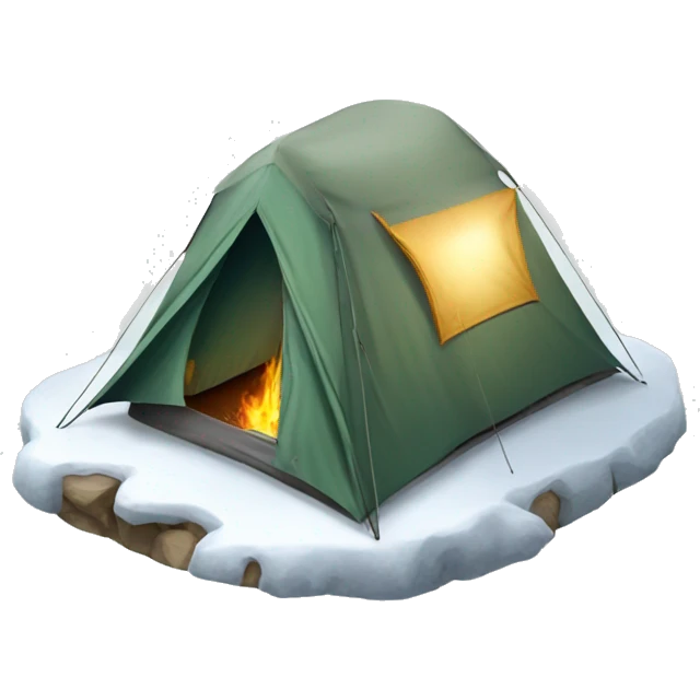 camping in snow mountain emoji