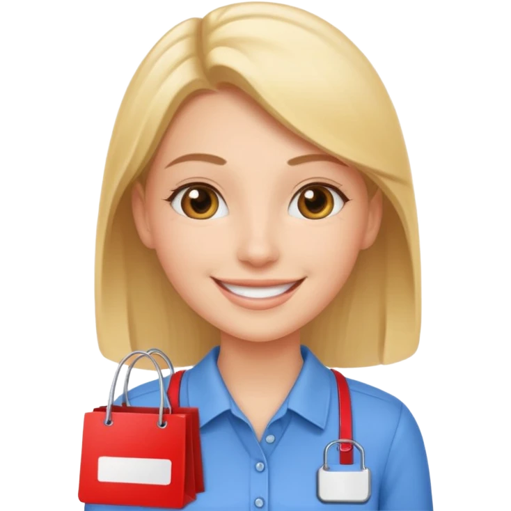 a fun loved shopping assistant emoji