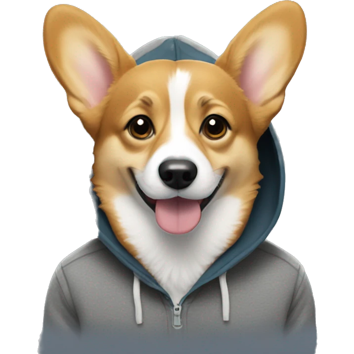 Corgi wearing hoodie emoji