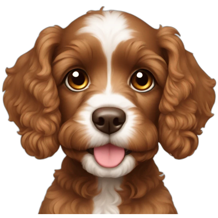 Cavoodle Brown puppy with big ears emoji