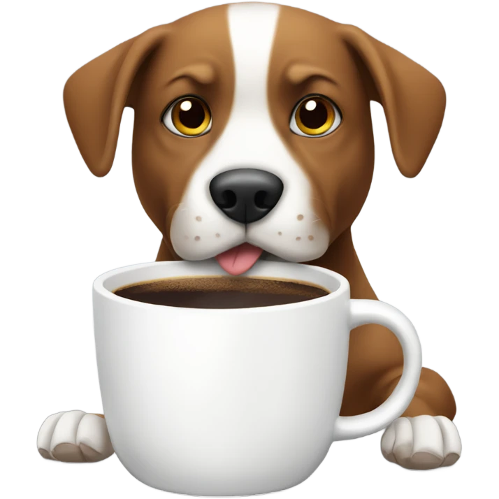 Dog drinking coffee  emoji