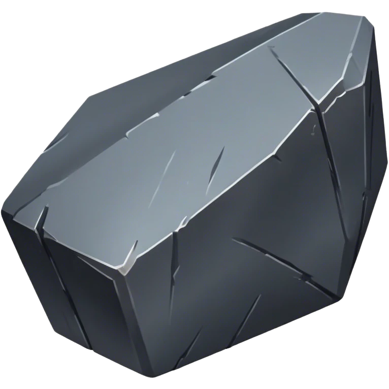 Cinematic Realistic Iron Ore, Strong and solid, with a dark, heavy surface marked by sharp angles and a faint metallic sheen. The deep gray color radiates durability and strength, while soft reflections show off the rugged texture. Soft glowing outline, capturing the essence of resilience and rugged strength in raw iron ore. emoji