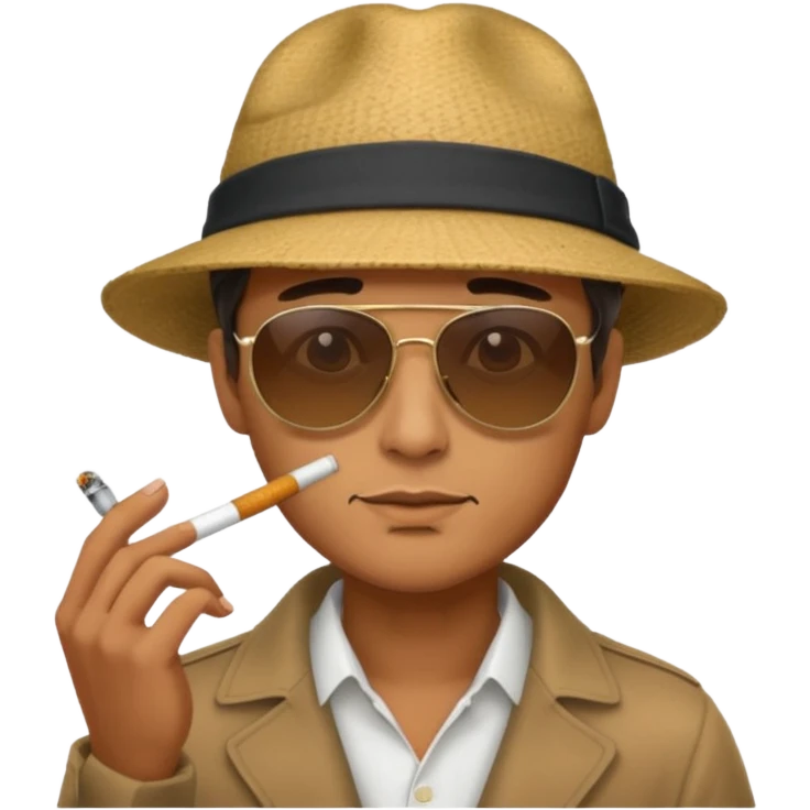 A man a smoking emoji