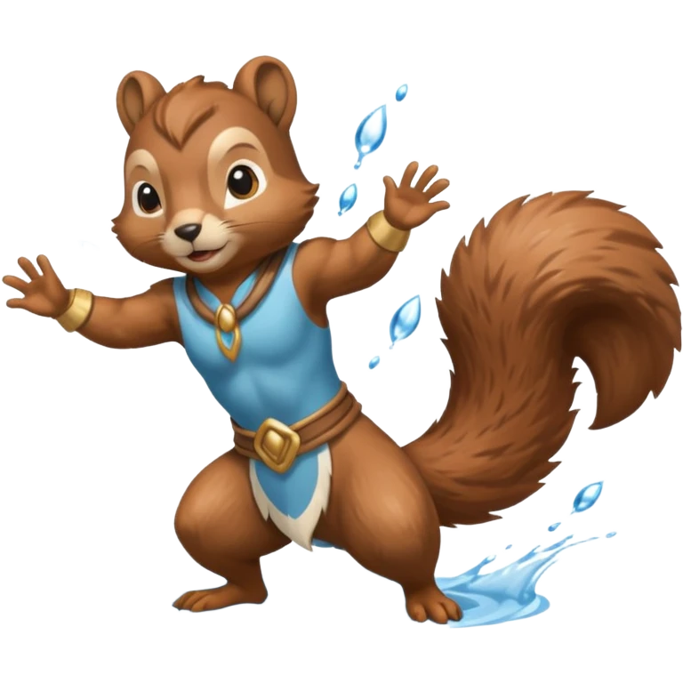 water bending squirrel warrior water in air emoji