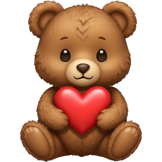 A tiny brown teddy bear next to a brown heart emoji