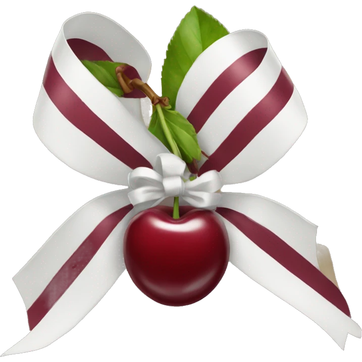 Cherry with white ribbons emoji