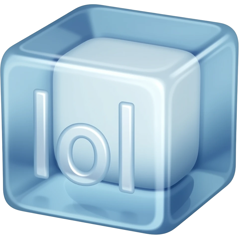 A ice cube  saying lol emoji