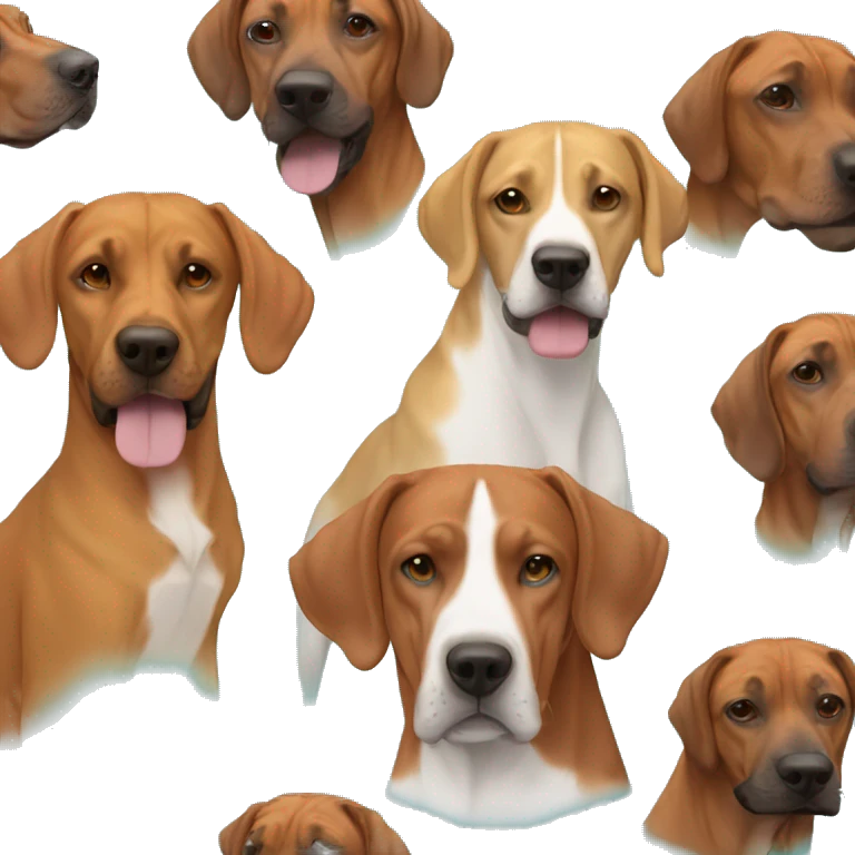 white male with long rainbow colored hair alongside a brown rhodesian ridgeback emoji