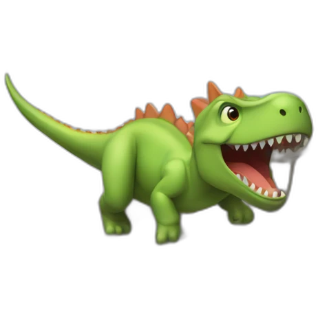 un dinosaurio atacando una muralla emoji