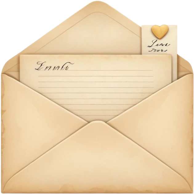 Pale beige envelope with letter emoji