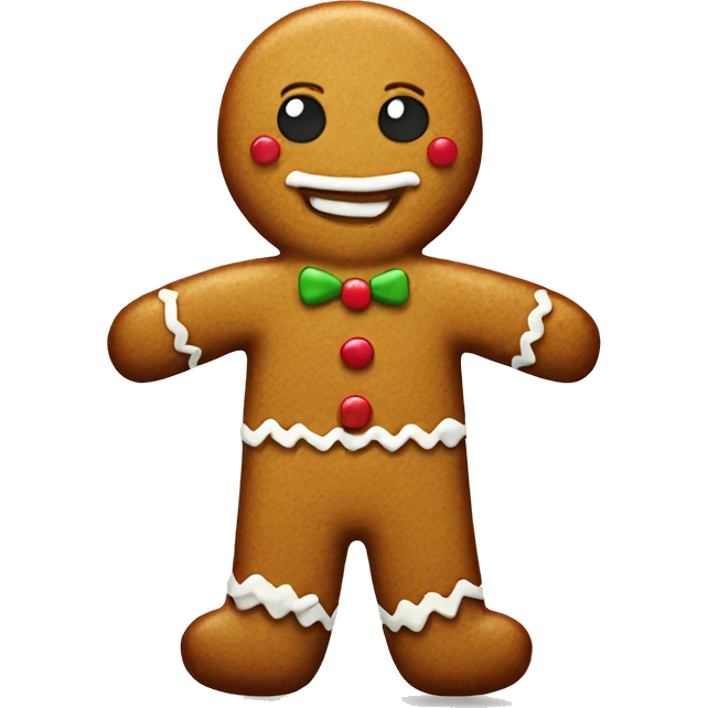 Gingerbread man with legs and arms cute emoji