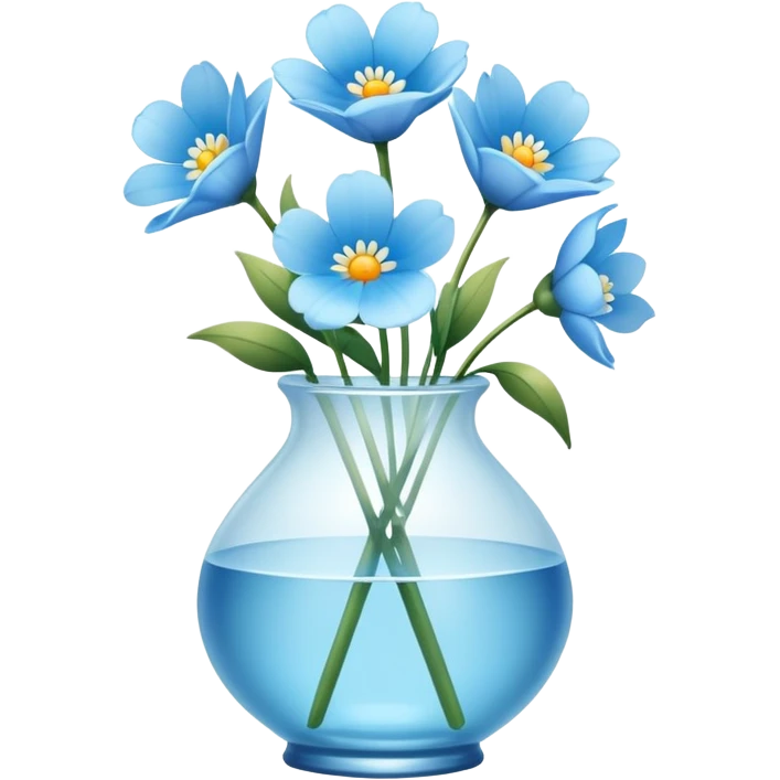 Light blue flowers in vase emoji