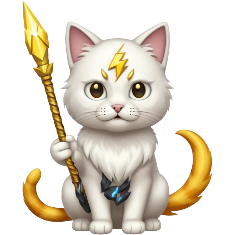 cat zeus holding lightning emoji
