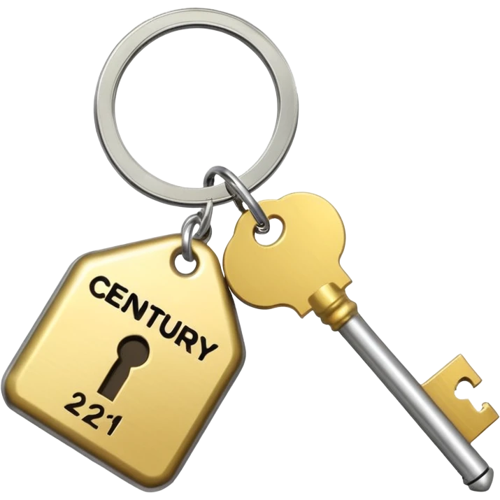 una llave con un llavero que diga century 21 emoji
