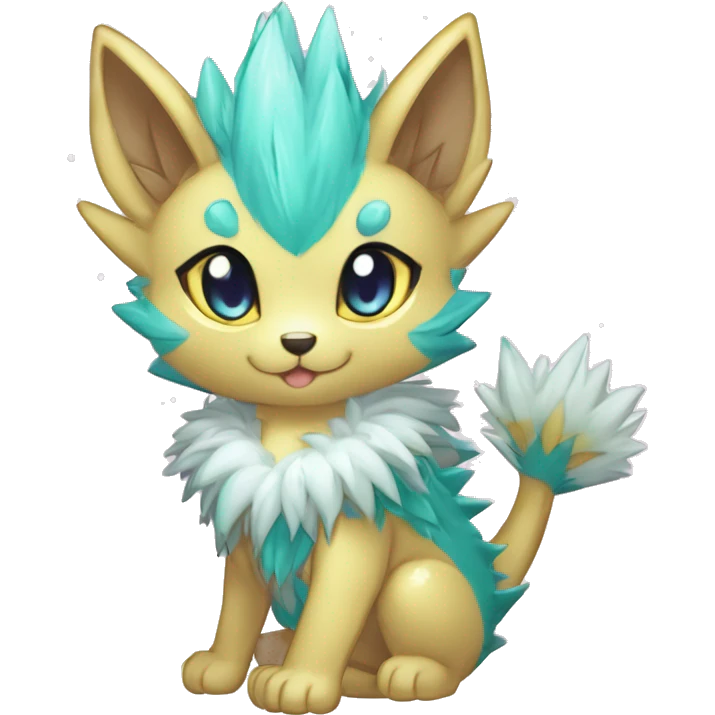 Anthro Scalie Spiky Cool Edgy Magical Petite Shiny Colorful Pastel Glitter Sparkle Anime Chibi Fantasy-Animal-Fakémon-Pokémon-Hybrid Fur Sona Aesthetic Trending Style Full Body emoji
