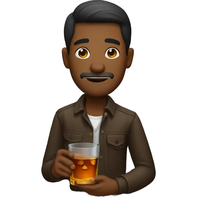 Guy drinking whiskey emoji
