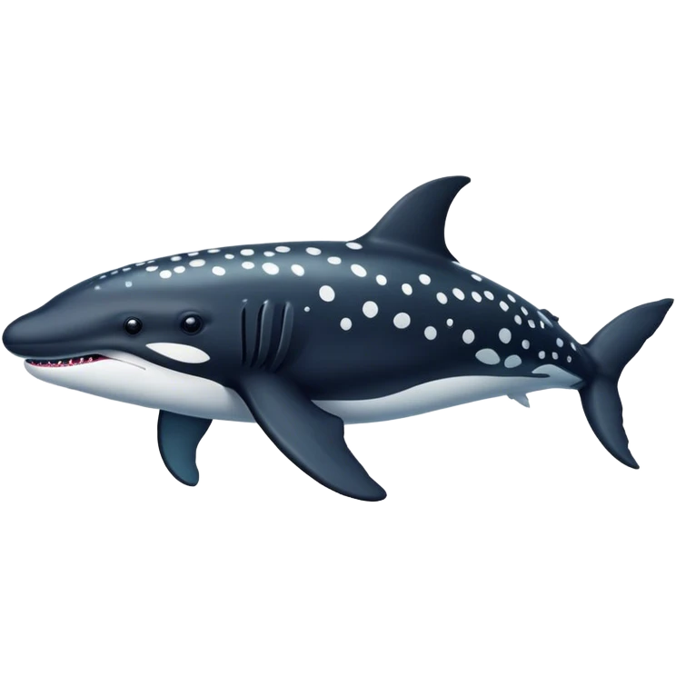Detailed black tigerwhale with white dots  emoji