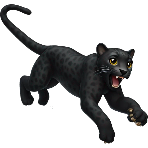 winged black leopard leaping emoji
