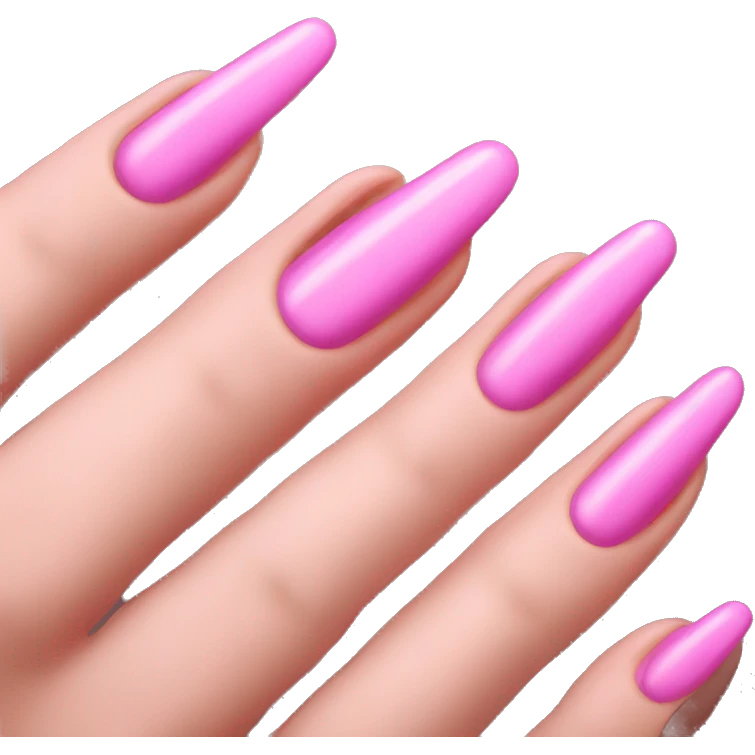 👍 pink long nails hand emoji