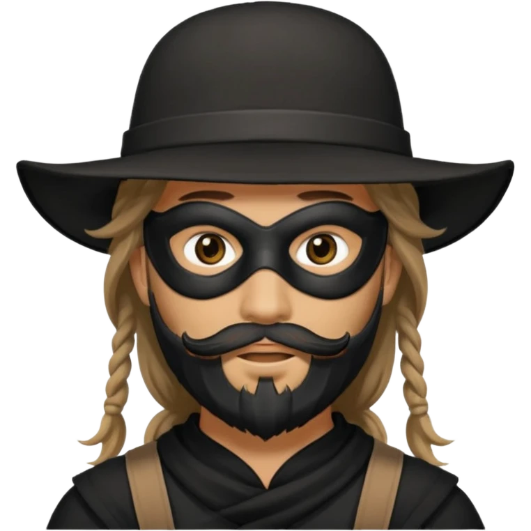 masked Boy with hat long hair & bearded emoji