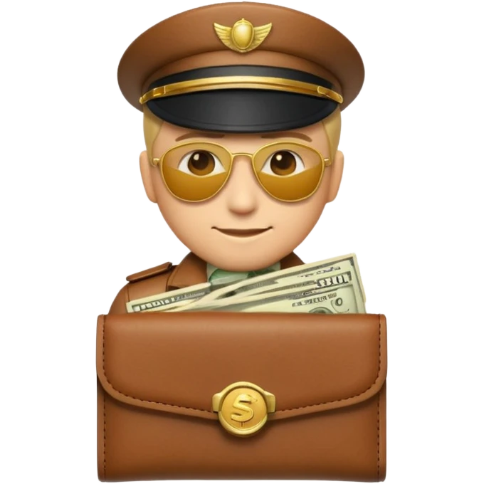 Aviator money emoji, wallet full of cash, casino vibe, premium 3D emoji style, clean, no background
 emoji