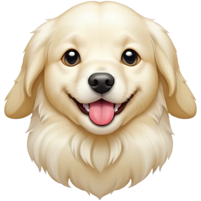 White golden retriever tongue out upside down emoji