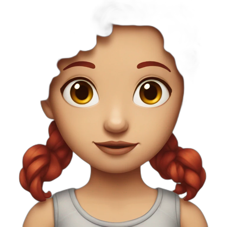 girl with dark red hair and shoulder tattoo emoji